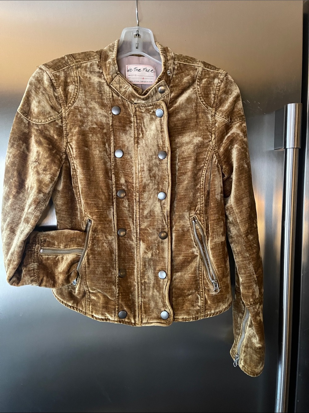Free People velvet motorcycle jacket. Excellent condition. Worn once or twice .